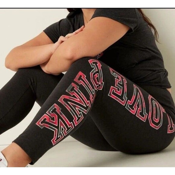 VS PINK outfit leggings CAMPUS TEE PLAID shine XL - Picture 9 of 10